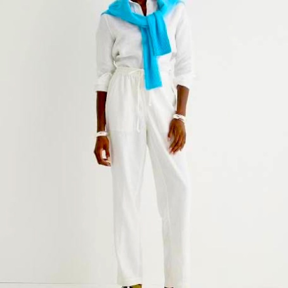J Crew Tall New Seaside Pant in Linen Blend size Large Tall NWT